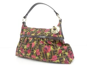 「NX」FENDI ズッカ 花柄 キャンバス ワンショルダーバッグ 8BR448-DC8 108-2354